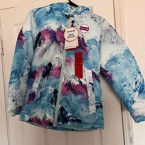 Hurley Blue and Pink Puffer Jacket